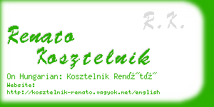 renato kosztelnik business card